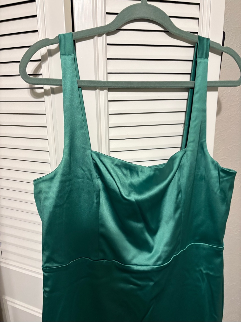 Abercrombie & Fitch Satin emerald green Green Slip Dress